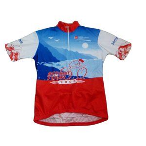 Vintage VoMax Cycling Jersey 1/4 Zip Shirt MS Bike Tour R W&B Maine Mens